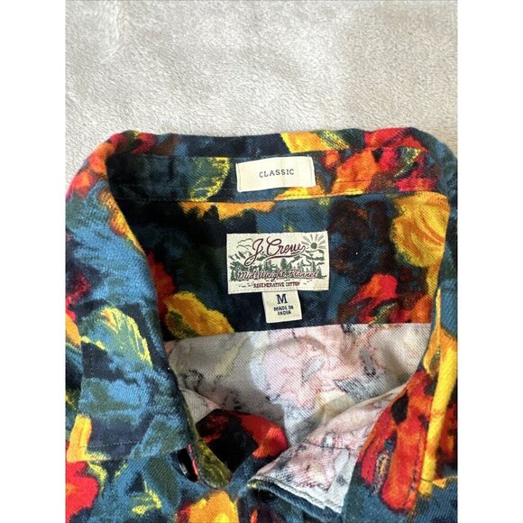 Men’s J.crew Mid Weight Flannel Classic Multicolored Floral Size Medium - Picture 7 of 11